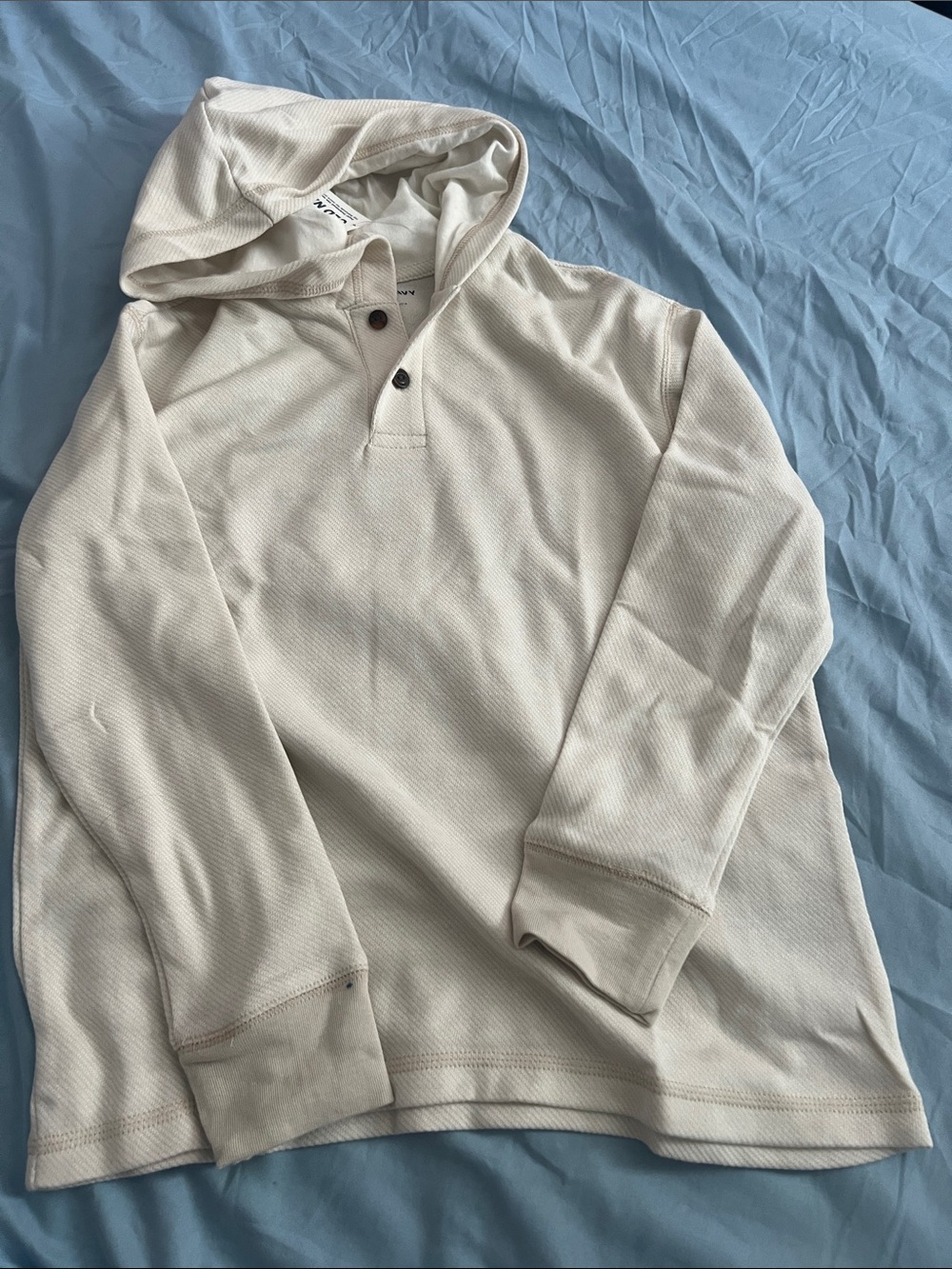 Old Navy Cream Hooded Long Sleeve Polo for Kids
